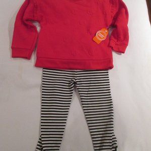 Childs 2 piece fashion set.  3T/Red and black